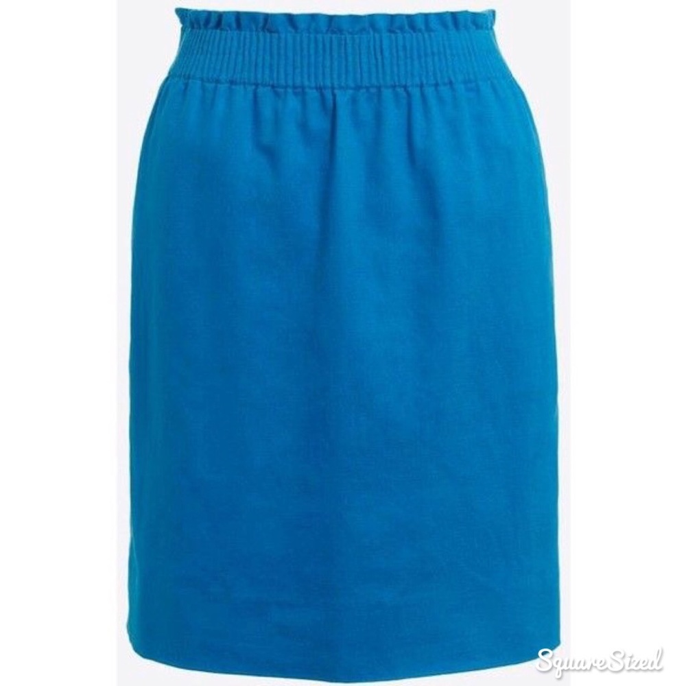 NWT J. Crew Mini Linen Blue Skirt